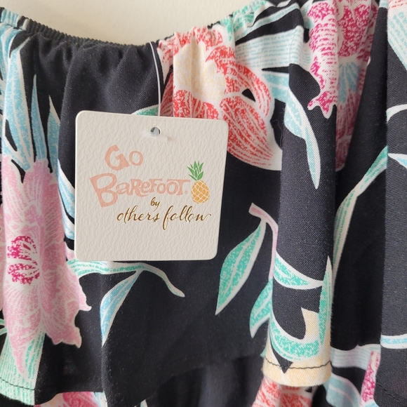 NWT Others Follow Go Barefoot Ruffle Peep Back Floral Dress - Picture 13 of 16